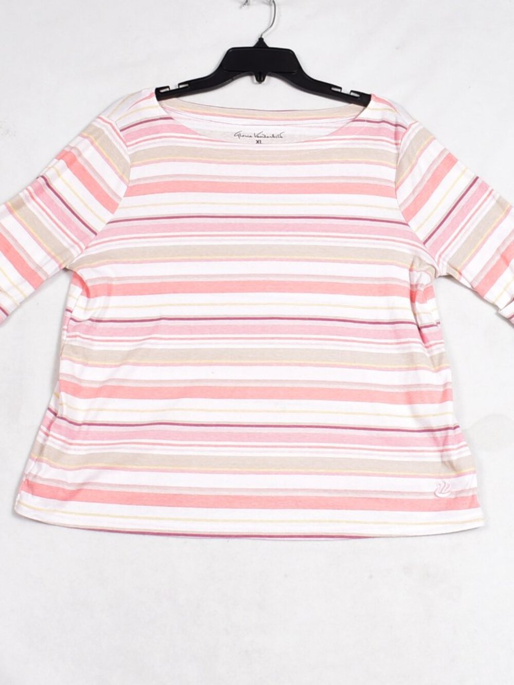 Gloria Vanderbilt Women's Short Sleeve Stripe Top Size XL
